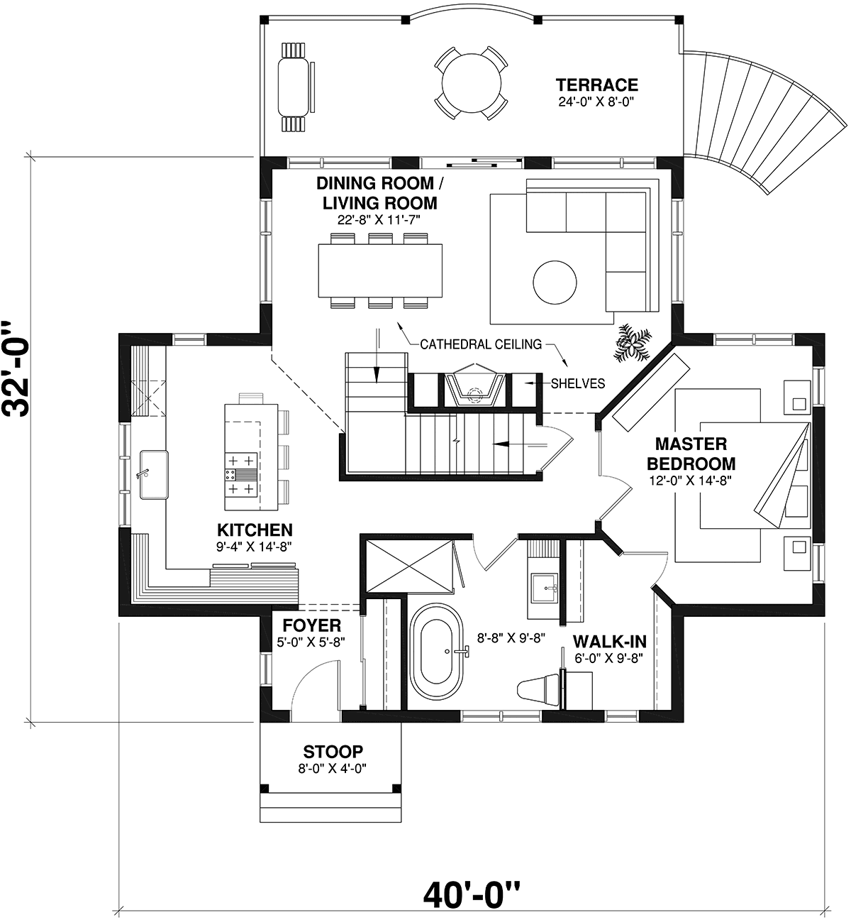 First Floor Plan of Coastal   Country   Craftsman   Traditional   Vacation   House Plan 65517