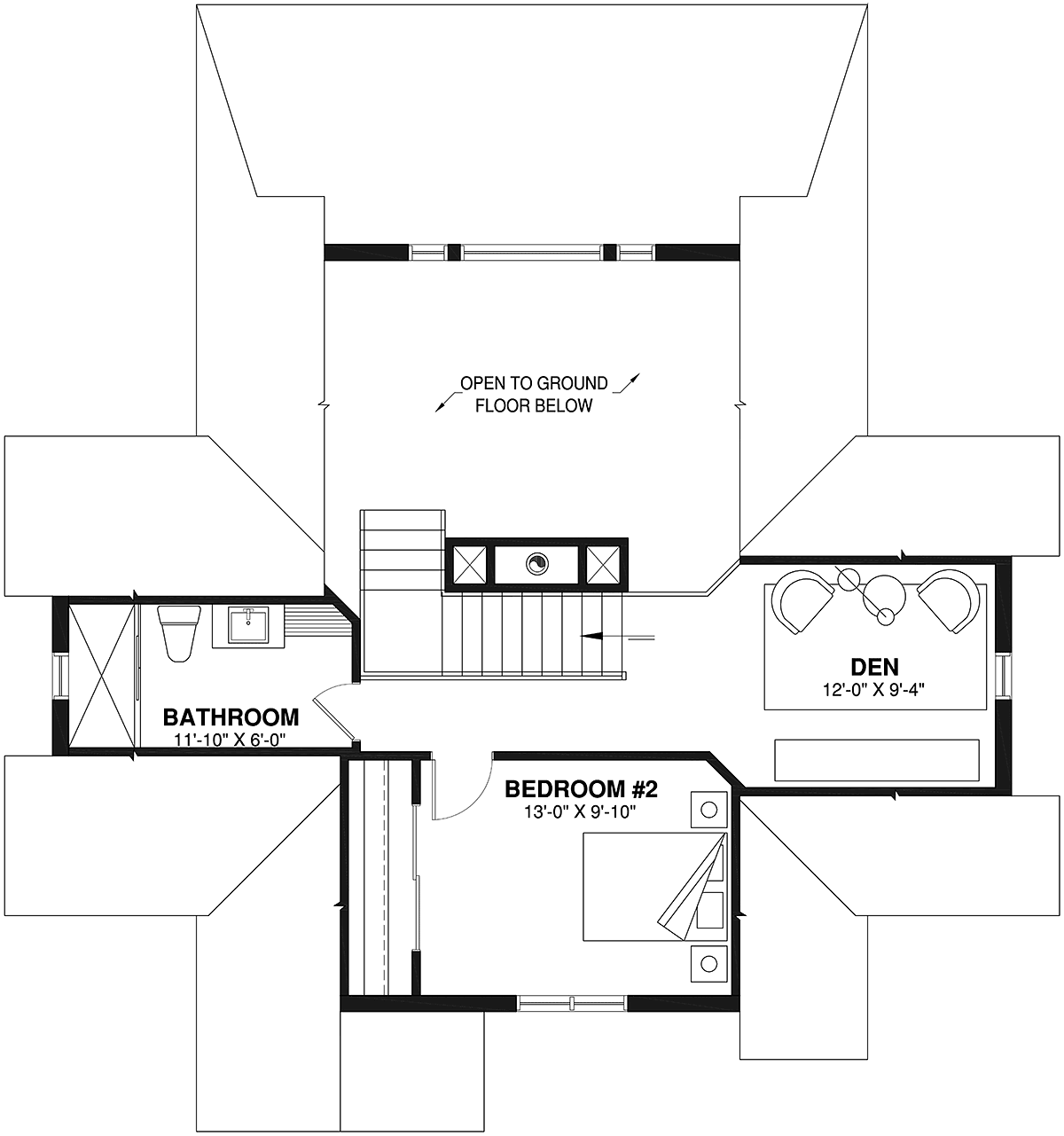 Second Floor Plan of Coastal   Country   Craftsman   Traditional   Vacation   House Plan 65517