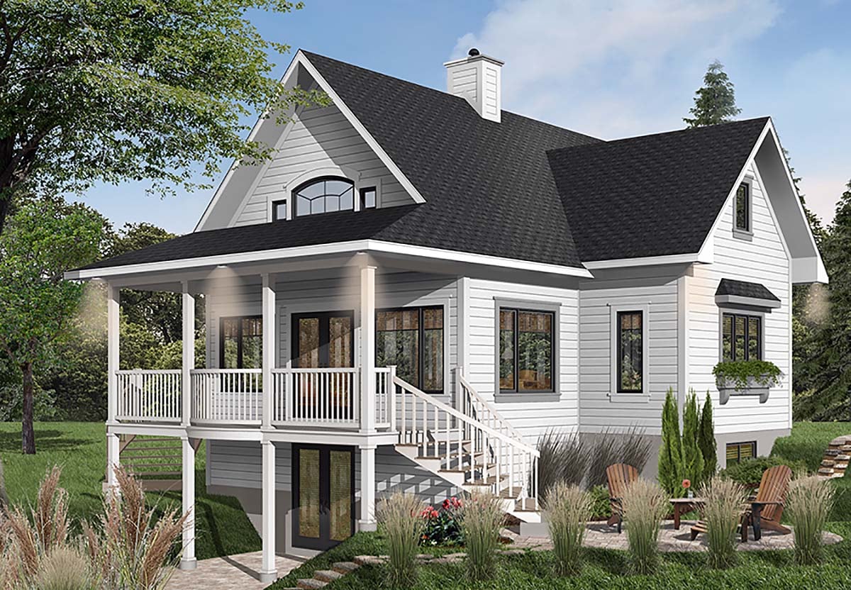 Elevation of Coastal   Country   Craftsman   Traditional   Vacation   House Plan 65517