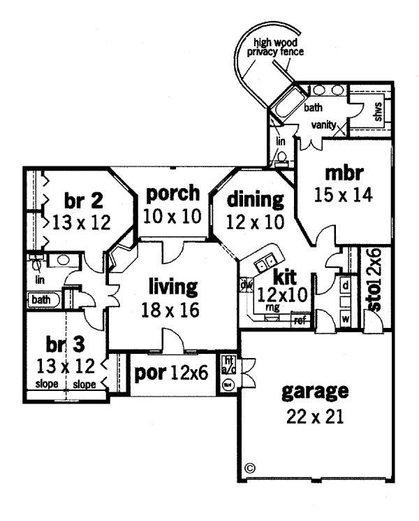 First Floor Plan of European   Mediterranean   House Plan 65636
