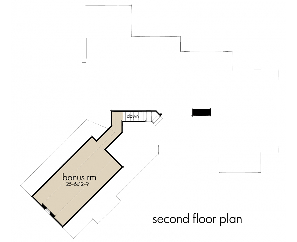Second Floor Plan of Craftsman   European   House Plan 65871