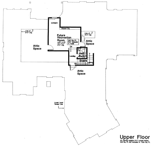 Second Floor Plan of Country   European   House Plan 66293