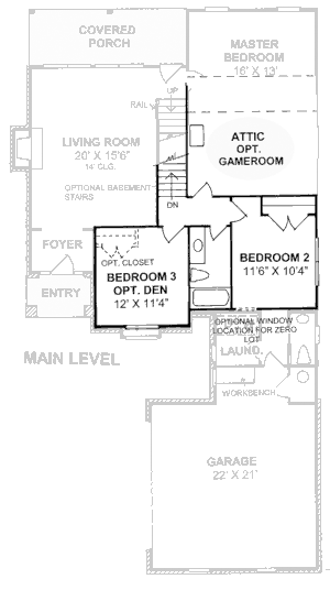 Second Floor Plan of Traditional   House Plan 68525