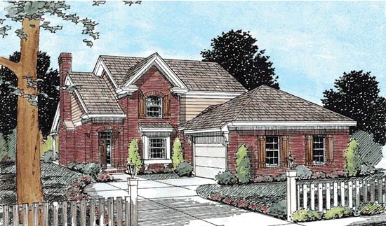 Elevation of Traditional   House Plan 68525