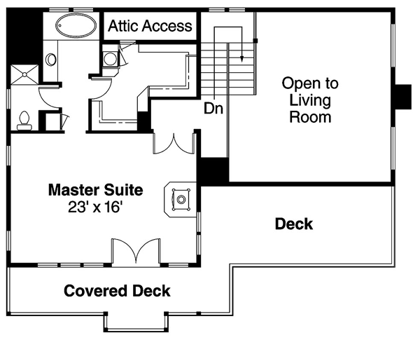 Second Floor Plan of Coastal   Country   House Plan 69280