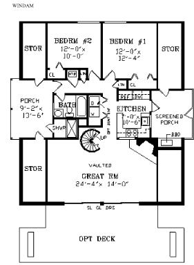 First Floor Plan of A-Frame   Contemporary   House Plan 69504
