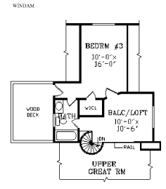 Second Floor Plan of A-Frame   Contemporary   House Plan 69504