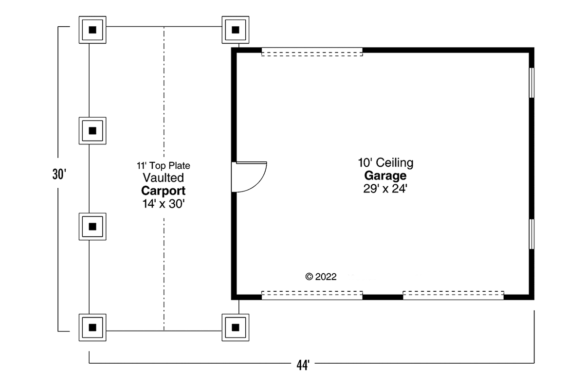 First Floor Plan of Traditional   Garage Plan 69763