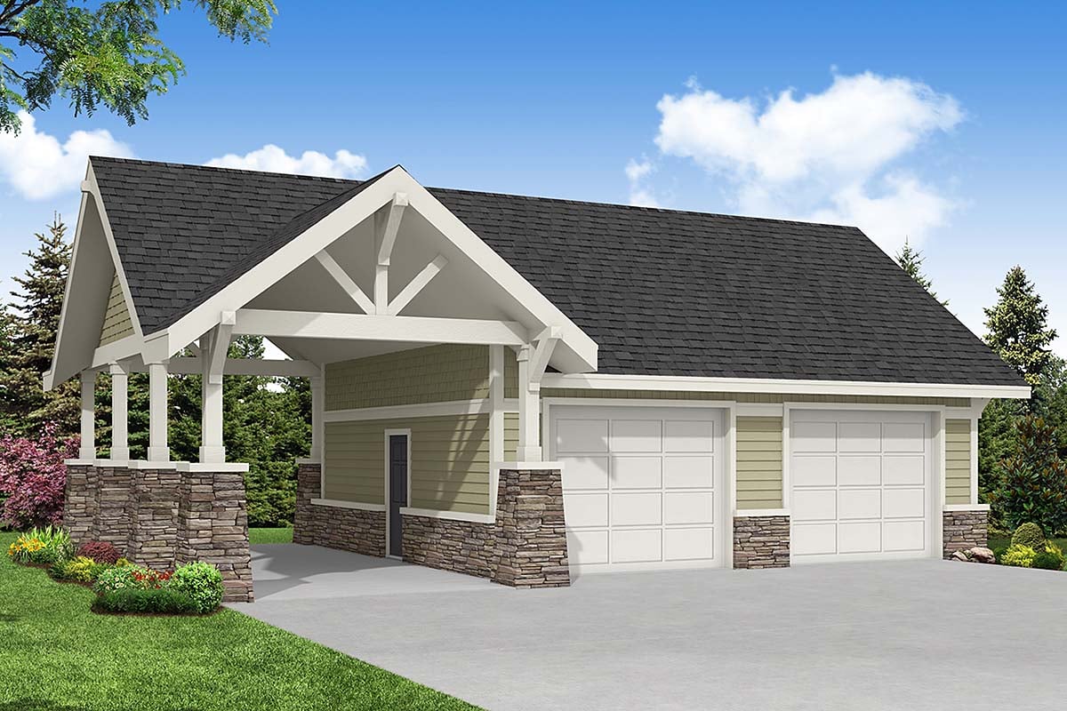 Elevation of Traditional   Garage Plan 69763