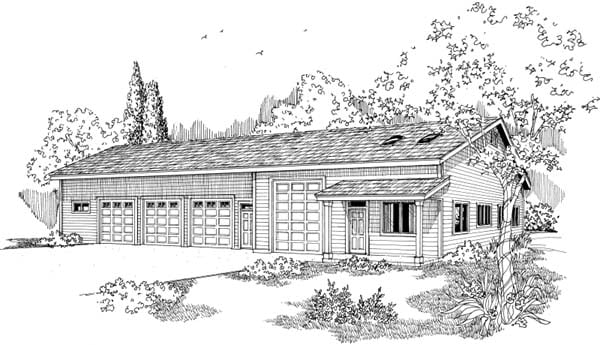 Elevation of Traditional   Garage Plan 69764