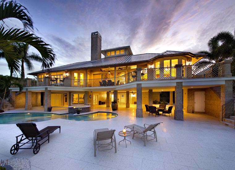 Coastal Contemporary Florida Mediterranean House Plan 71509