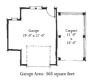 First Floor Plan of Garage Plan 73754
