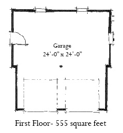 First Floor Plan of Garage Plan 73755