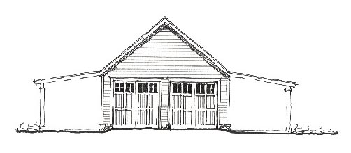 Elevation of Garage Plan 73765
