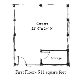 First Floor Plan of Garage Plan 73775