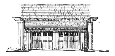 Elevation of Garage Plan 73791