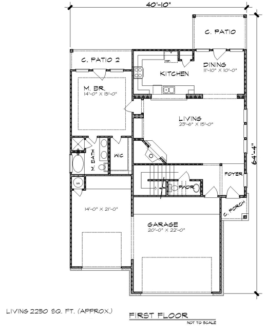 First Floor Plan of Craftsman   House Plan 74526