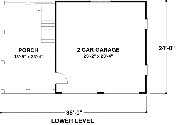 First Floor Plan of Garage Plan 74800