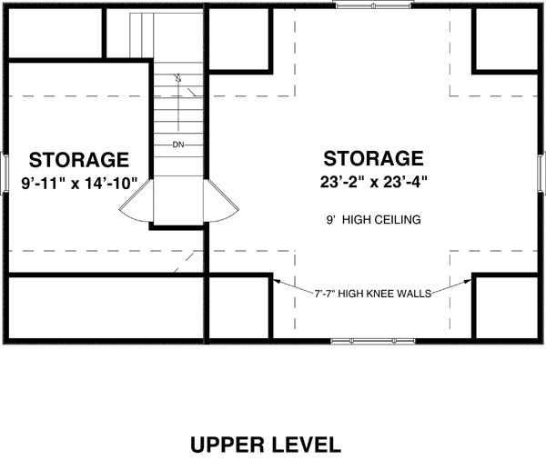 Second Floor Plan of Garage Plan 74800