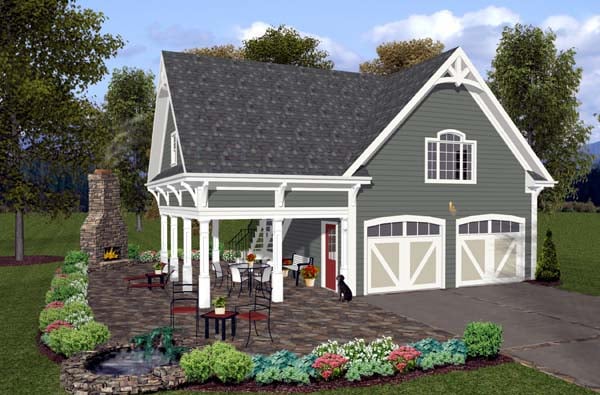 Elevation of Garage Plan 74800