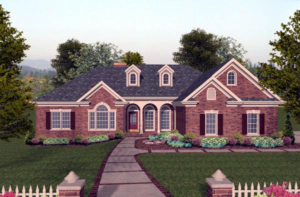 Elevation of Traditional   House Plan 74806