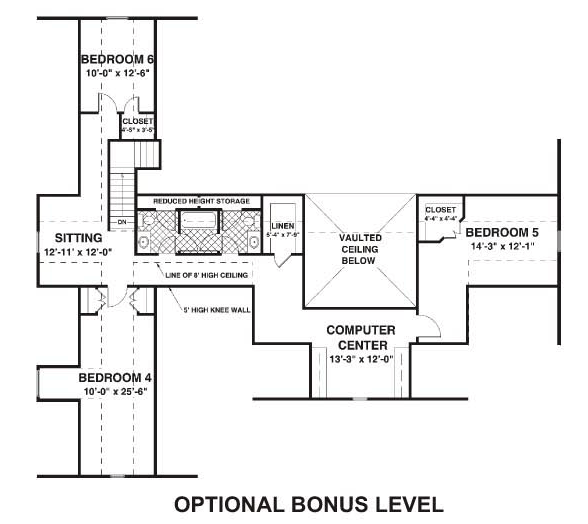 Second Floor Plan of Country   Ranch   House Plan 74834