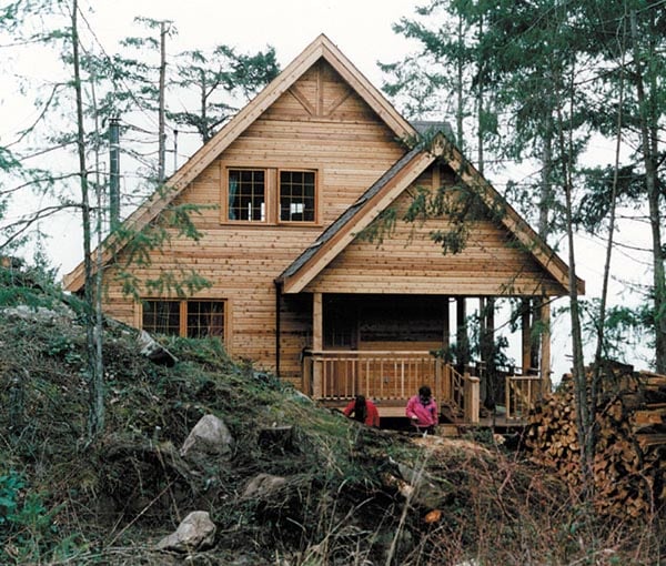 Elevation of Contemporary   Hillside   Narrow Lot   Vacation   House Plan 76002