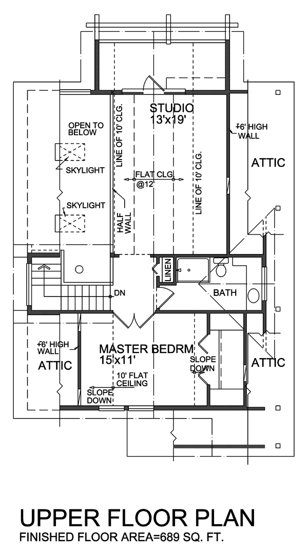 Second Floor Plan of Narrow Lot   Vacation   House Plan 76005