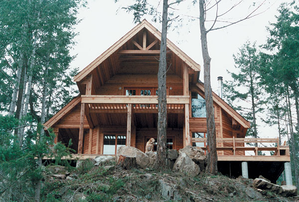 Elevation of Narrow Lot   Vacation   House Plan 76005
