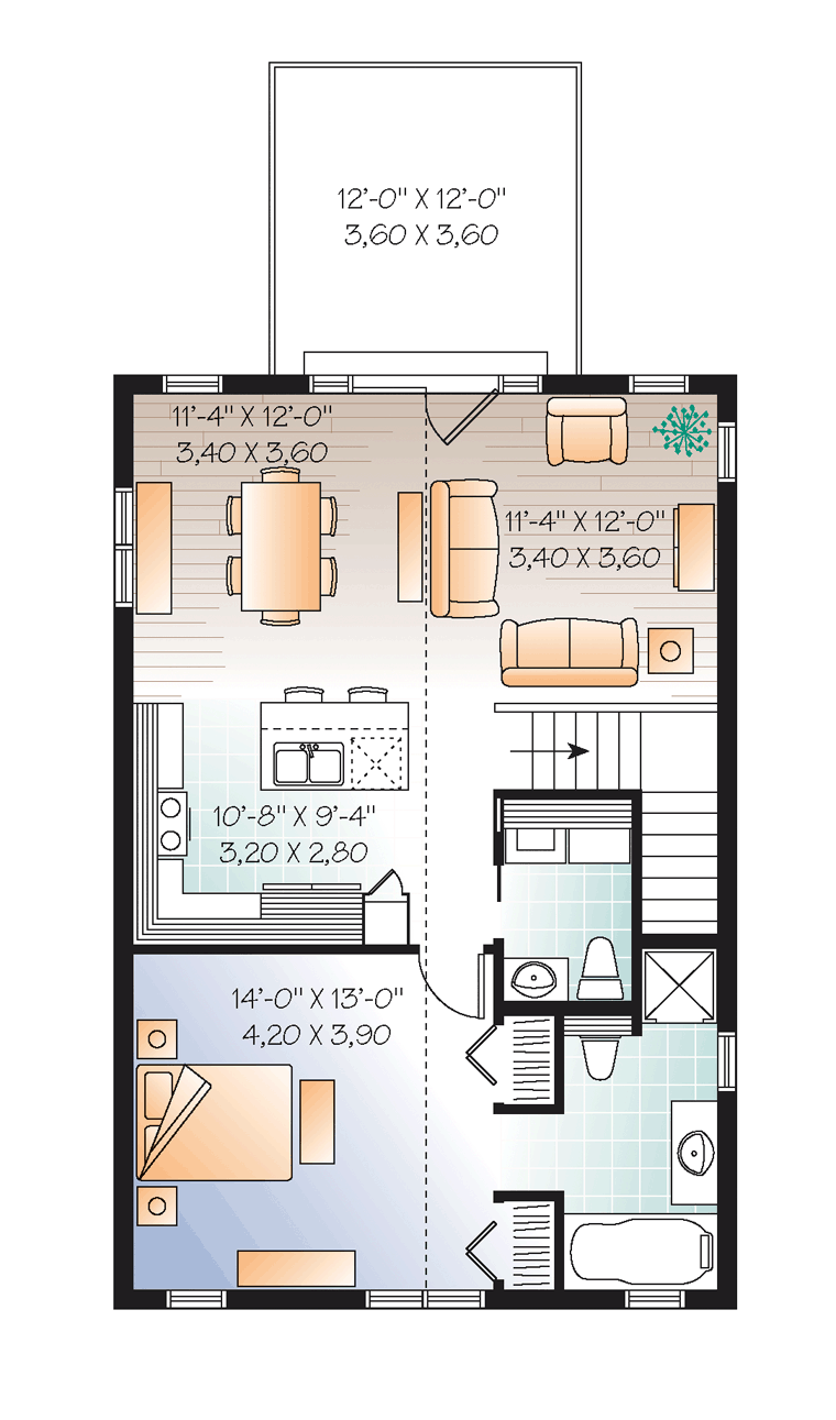 Second Floor Plan of Vacation   Garage Plan 76227
