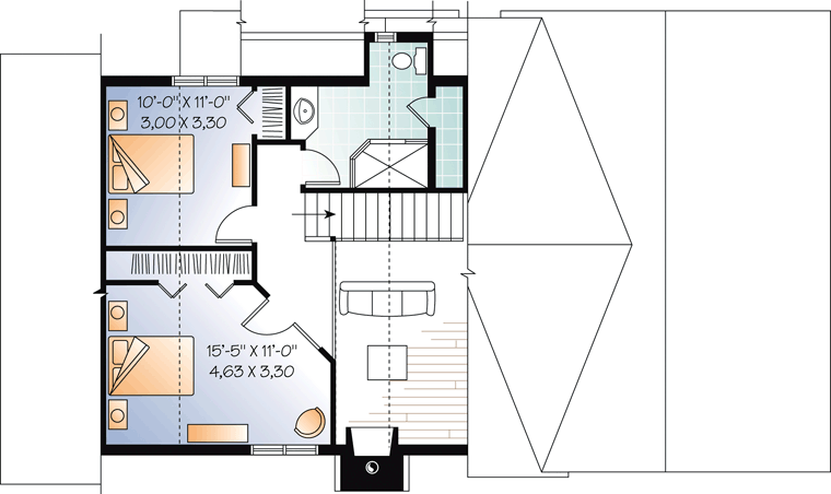 Second Floor Plan of Coastal   Country   Vacation   House Plan 76238