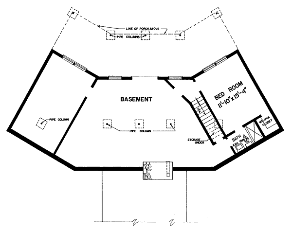 Lower Floor Plan of Contemporary   Retro   House Plan 78927