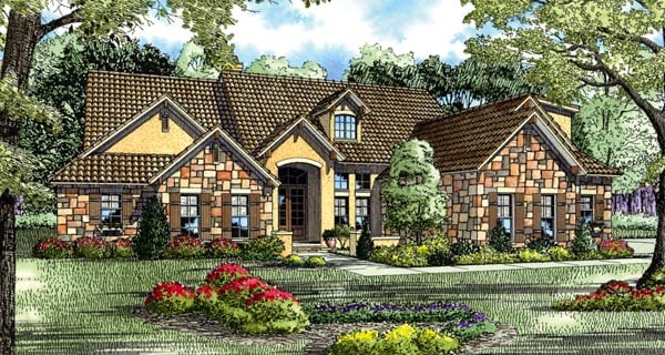 Elevation of Craftsman   Luxury   House Plan 82117