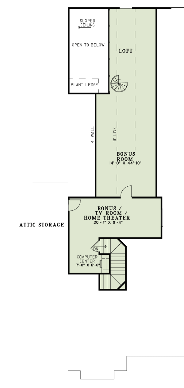 Second Floor Plan of Country   Craftsman   House Plan 82262