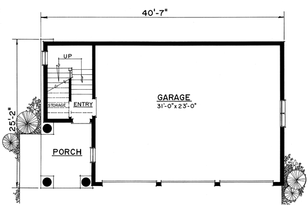 First Floor Plan of Garage Plan 86027