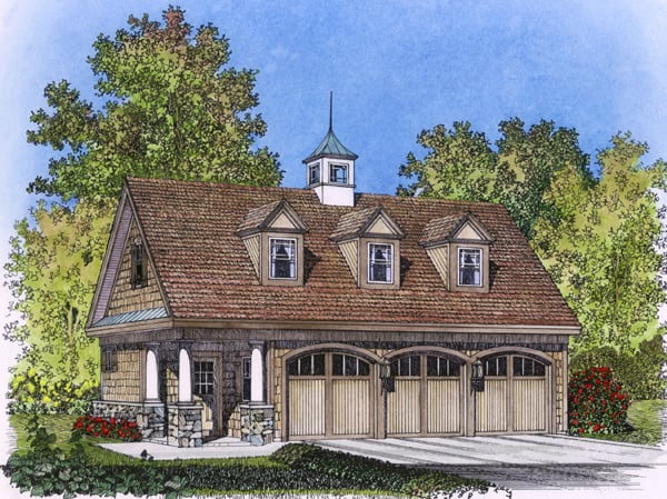 Elevation of Garage Plan 86027