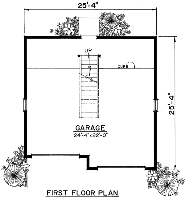 First Floor Plan of Garage Plan 86044
