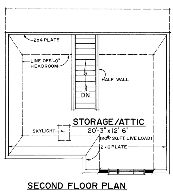 Second Floor Plan of Garage Plan 86044