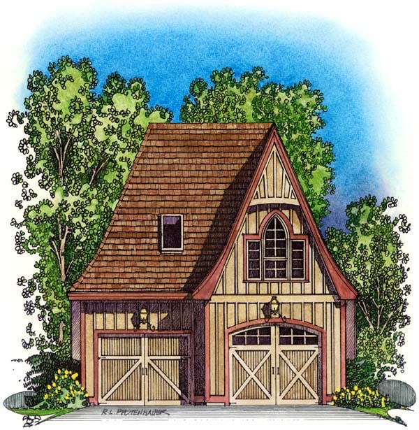 Elevation of Garage Plan 86044