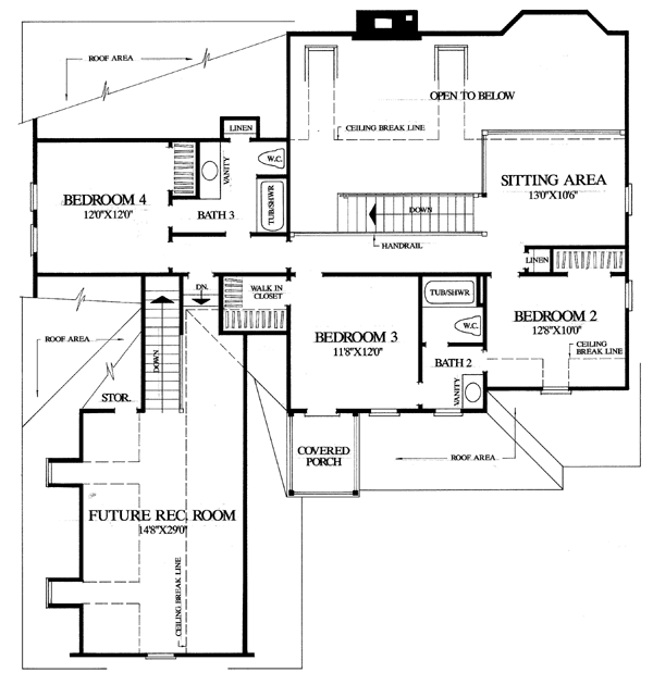 Second Floor Plan of Country   Farmhouse  Victorian   House Plan 86130