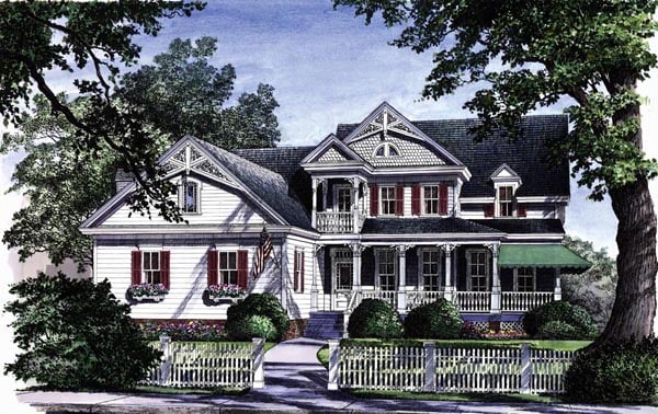Elevation of Country   Farmhouse  Victorian   House Plan 86130