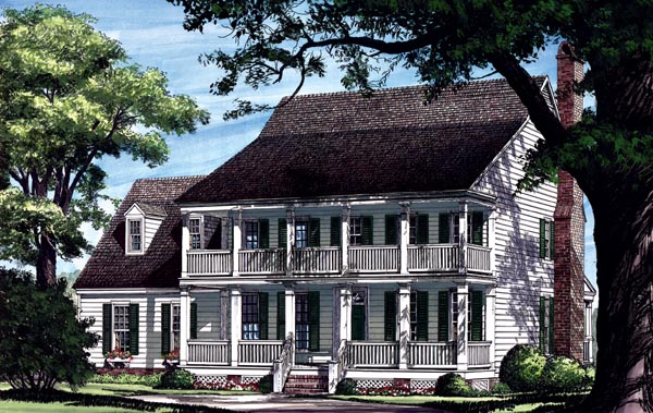 Elevation of Colonial   Farmhouse  Southern   House Plan 86217