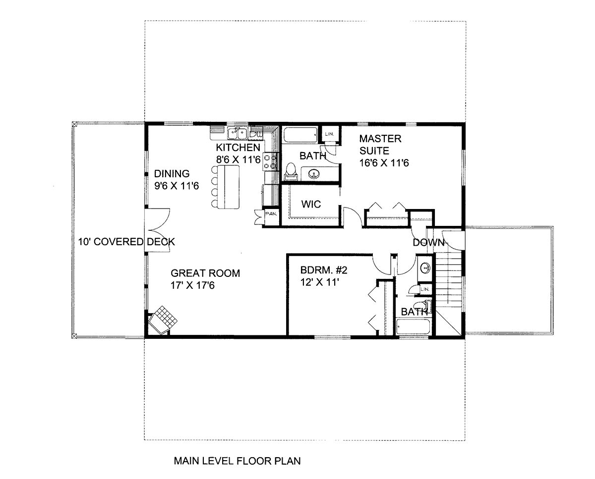 Second Floor Plan of Vacation   House Plan 86568