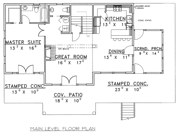 First Floor Plan of Contemporary   House Plan 86800
