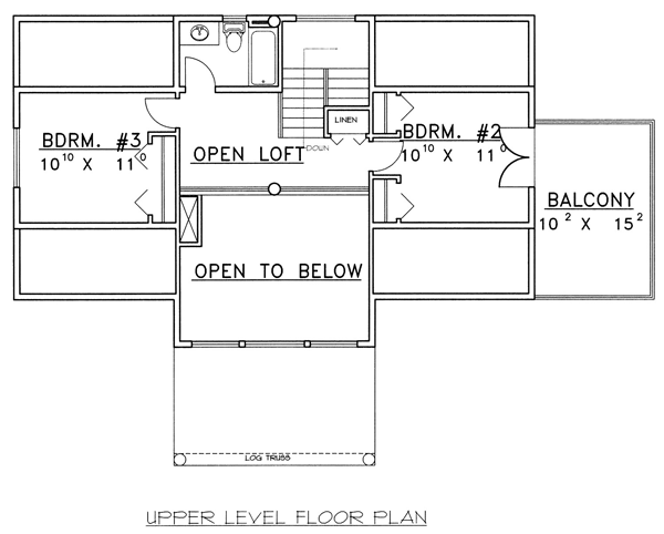 Second Floor Plan of Contemporary   House Plan 86800