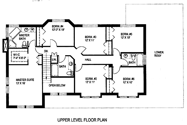 Second Floor Plan of Country   Traditional   House Plan 87137