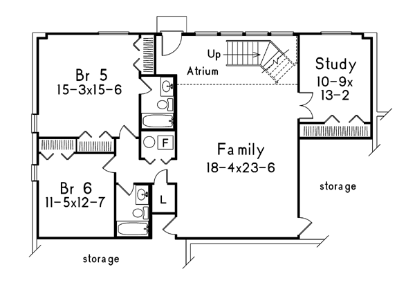 Lower Floor Plan of Traditional   House Plan 87386