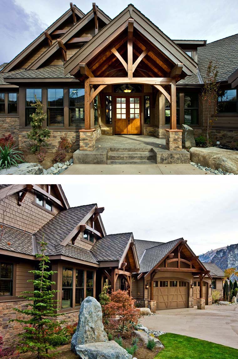 craftsman plans plan homes garage brick rustic exterior stone houses tone exteriors floor ranch ft mountain modern story porch cabin