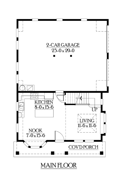 First Floor Plan of Cottage   Country   House Plan 87406