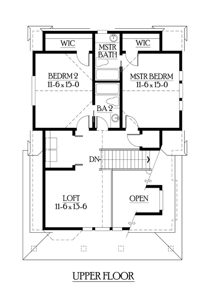Second Floor Plan of Cottage   Country   House Plan 87406